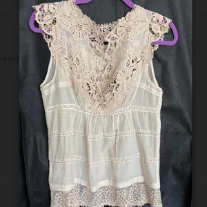BCBG  Beige lace top, size xs